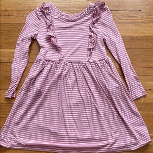 Little Sleepies Pink Striped Ruffle Dress